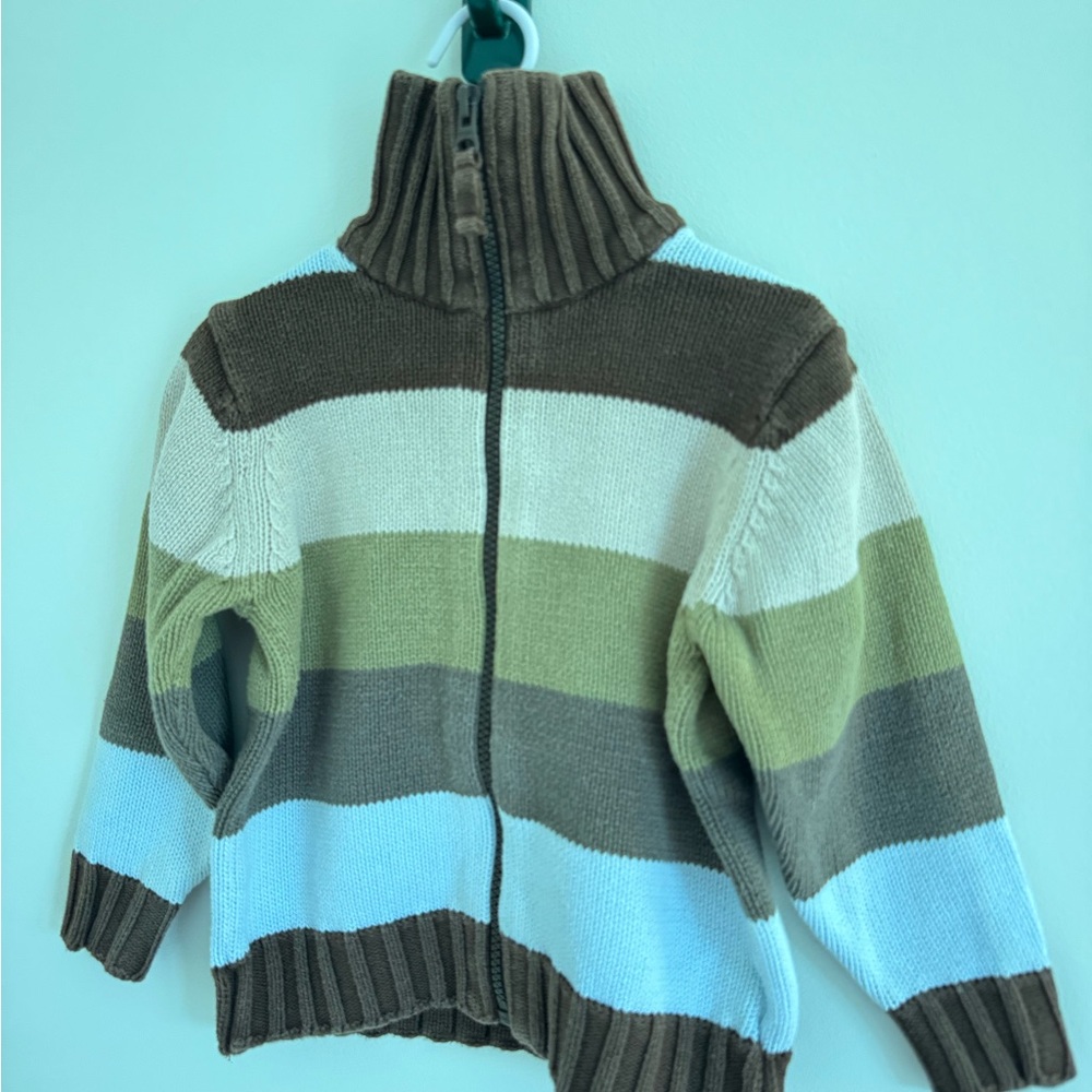 Striped Zip-Up Sweater